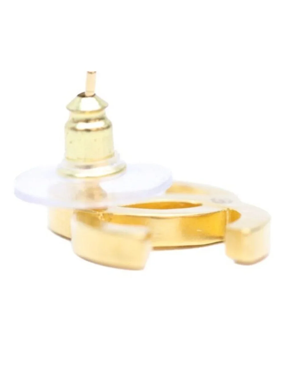 Chanel 24k Gold Rhinestone CC Logo Earrings